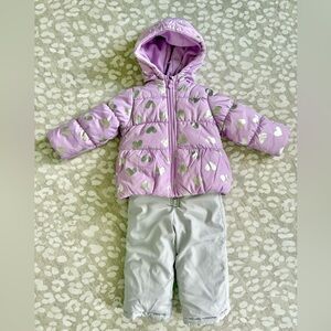 Carters 2T girls winter coat and snow pants